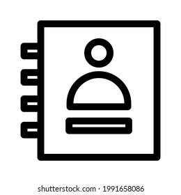 Adressbuchsymbol oder Logo einzeln auf Zeichensymbolen, Vektorgrafik - hochwertige Vektorsymbole mit schwarzem Hintergrund
