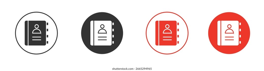 Ícone do catálogo de endereços para logotipo, símbolo de sinal de vetor para design