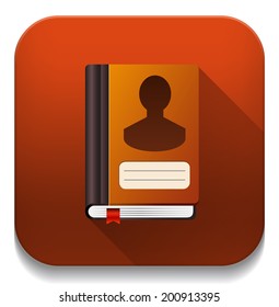 address book icon With long shadow over app button