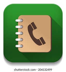 address book icon With long shadow over app button