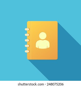 Address Book Icon. Long Shadow Effect