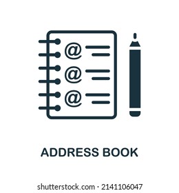 Address Book icon. Monochrome simple Address Book icon for templates, web design and infographics