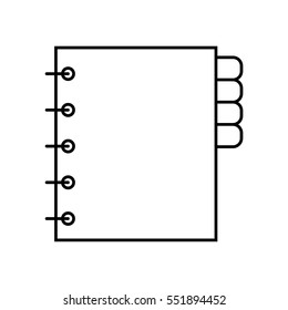 address book icon, outline thin line isolated vector sign symbol, on white background. Office elements. Can be used in logo, UI and web design