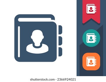 Address Book Icon. Phonebook, Phone Book, Contact List, Contacts. Professional, pixel perfect vector icon.