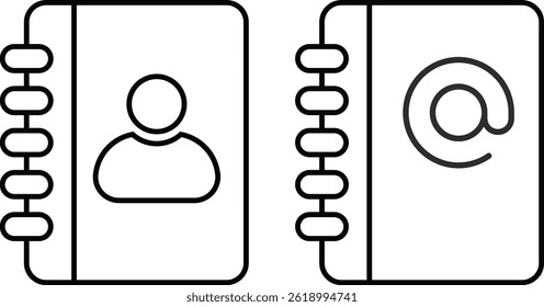 Address book icon set. Document sign. phonebook icon symbol
