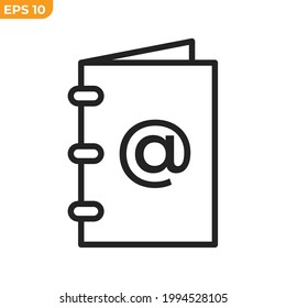 plantilla de símbolo de icono de libreta de direcciones para el logotipo de colección de diseño gráfico y web ilustración vectorial