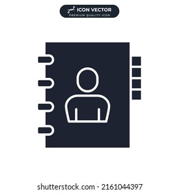 plantilla de símbolo de icono de libreta de direcciones para el logotipo de colección de diseño gráfico y web ilustración vectorial