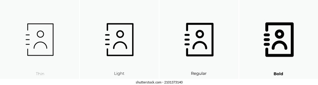 Adressbuchsymbol. Thin, hellrosa und feines Design einzeln auf weißem Hintergrund