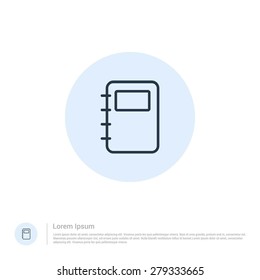 Address book icon thin line for web and mobile, modern minimalistic flat design. Vector outline icon and offset colour on light white background. vector illustration
