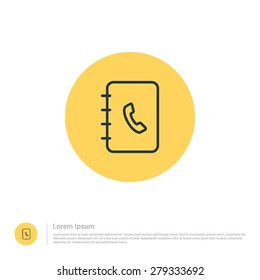 Address book icon thin line for web and mobile, modern minimalistic flat design. Vector outline icon and offset colour on light white background. vector illustration
