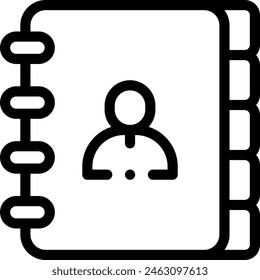 address book icon. Thin Linear Style Design Isolated On White Background