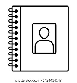 Address book icon in trendy outline style design. Vector illustration isolated on white background.