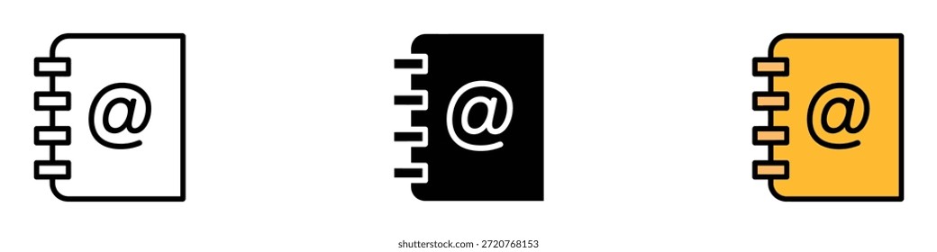 Adressbuch-Symbolvektor. Kontakte und Kommunikationssymbol. Vektorgrafik.