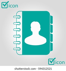 Address book icon vector. Flat design style. 