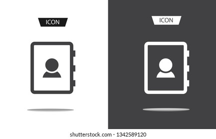 address book icon vector isolated on white background.