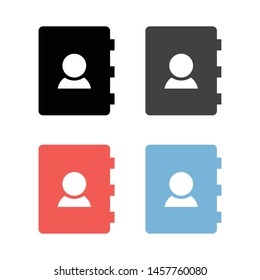 address book icon vector isolated on white background.