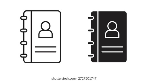 Adressbuchsymbol für Web und App. Vektorgrafik eps