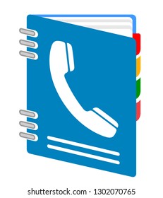 The address book  icon-contact illustration- directory vector-telephone isolated-bookmark.Vector illustration