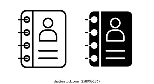 Address book icons thin line illustrations designs
