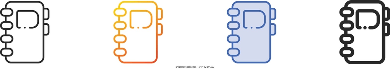 address book icon.Thin Linear, Gradient, Blue Stroke and bold Style Design Isolated On White Background