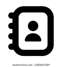 icono de vector de línea de libreta de direcciones