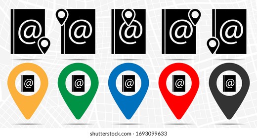 Address book, mail icon in location set. Simple glyph, flat illustration element of web, minimalistic theme icons