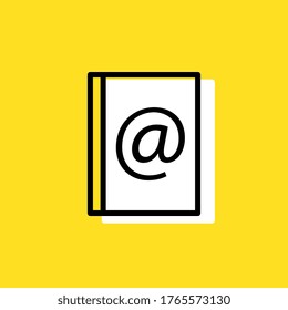 Address book, mail simple vector icon illustration