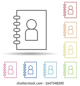 The address book in multi color style icon. Simple thin line, outline vector of mobile banking icons for ui and ux, website or mobile application