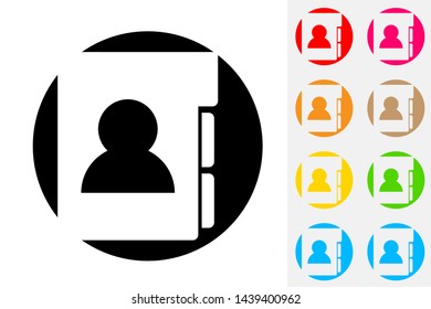 Address Book. Negative Space Vector Icon