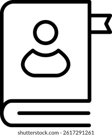 Address Book Outline icon vector illustration 

