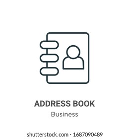 Address book outline vector icon. Thin line black address book icon, flat vector simple element illustration from editable business concept isolated stroke on white background