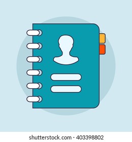 Address book. Phone contacts. Vector illustration