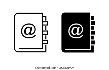 Address book sign. Directory contact icon. List of phone numbers. Isolated on white background. Illustration vector