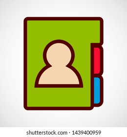 Address Book. Simple Vector Color Icon