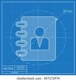 address book vector blueprint icon