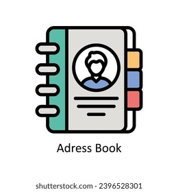 Address Book vector filled outline design  illustration. Business And Management Symbol on White background EPS 10 File