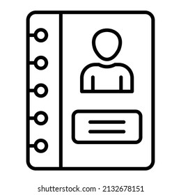 Address Book vector icon. Can be used for printing, mobile and web applications.