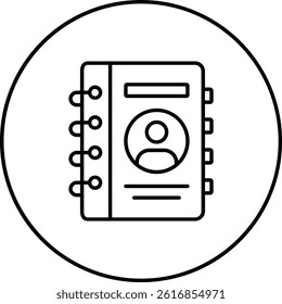 Address Book vector icon. Can be used for printing, mobile and web applications.