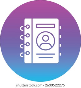 Ícone de vetor do Catálogo de Endereços. Pode ser usado para impressão, aplicativos móveis e da Web.