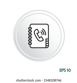 Address book vector icon, circle flat design internet button, web and mobile app illustration