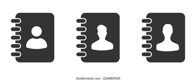 Address book vector icon design template set 