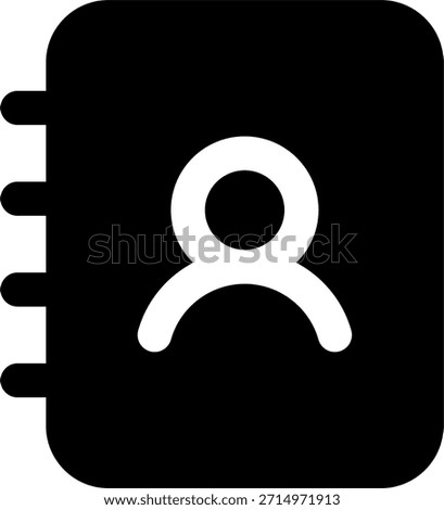 Address book vector icon in modern style, contact list and digital communication directory illustration. Glyph Icon