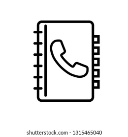 Address Book Vector Line Icon. Contact book