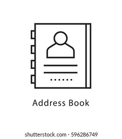 Address Book Vector Line Icon