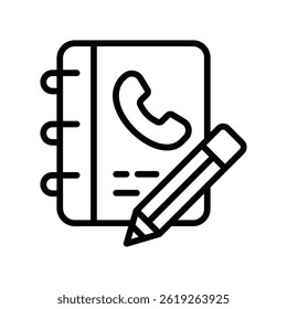 Address Book Vector outline icon. Eps10 file 