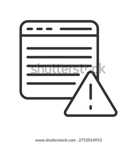 address book warning notification icon in line design. address book alert warning contact information notice on white background vector. address book editable stroke icon