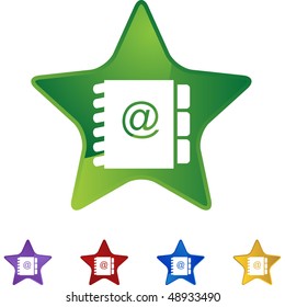 Botão da Web do Catálogo de Endereços isolado em um plano de fundo.