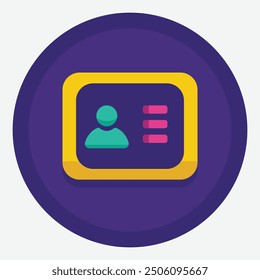 Address card icon in flat design style. Address card or phone card symbol vector.
