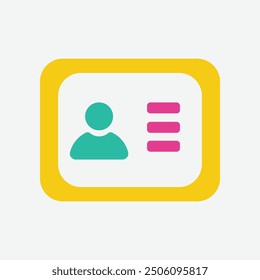 Address card icon in flat design style. Address card or phone card symbol vector.
