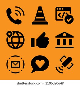 address, card, satellite, good, object and people icon vector set. Flat vector design with filled icons. Designed for web and software interfaces
